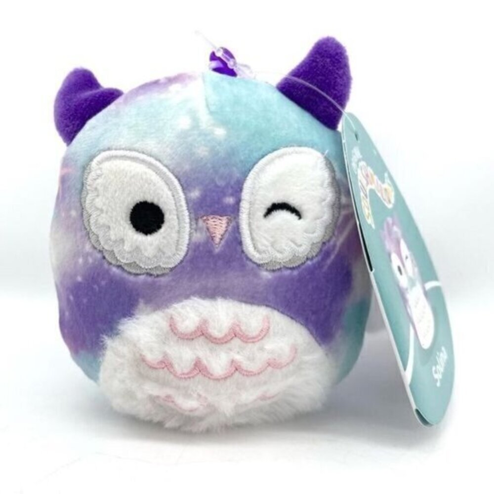 Squishmallow Clip Solina Purple Owl Plush New
